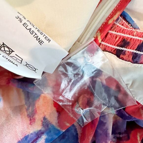 PATBO Violet Floral Flutter Halter Style Maxi Dress Size US 8 Cherry - Picture 10 of 15